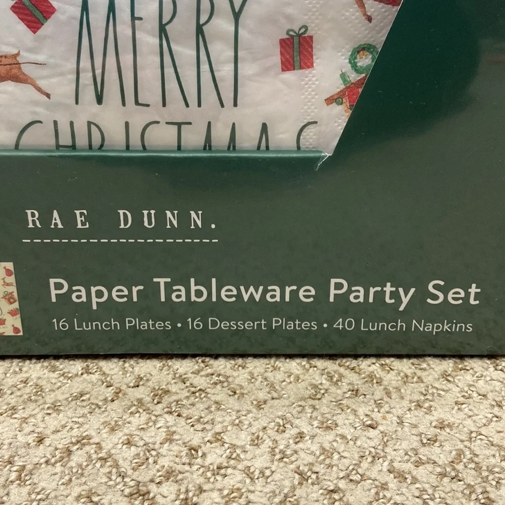 Rae Dunn MERRY CHRISTMAS Paper Tableware Party Set